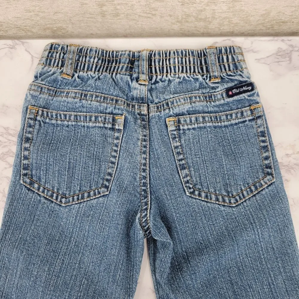Old Navy + Children's Place Y2K Girls Denim Jeans with Embroidered Design Lot
